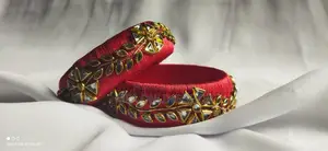 ২ পিস কুন্দন সিল্ক থ্রেড চুড়ি (2 PCS Kundan Silk Thread Bangles)