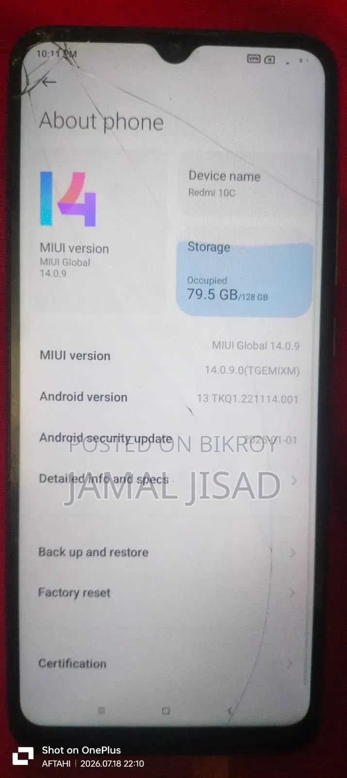 Xiaomi Redmi 10C 128 GB Gray