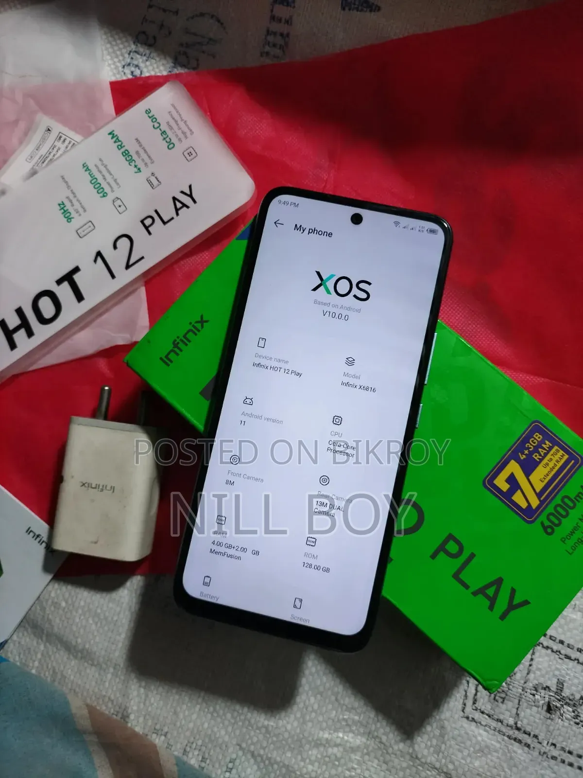 ইনফিনিক্স হট ১২ প্লে ১২৮ জিবি ব্লু