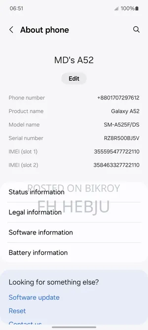 Samsung Galaxy A52 128 GB Blue