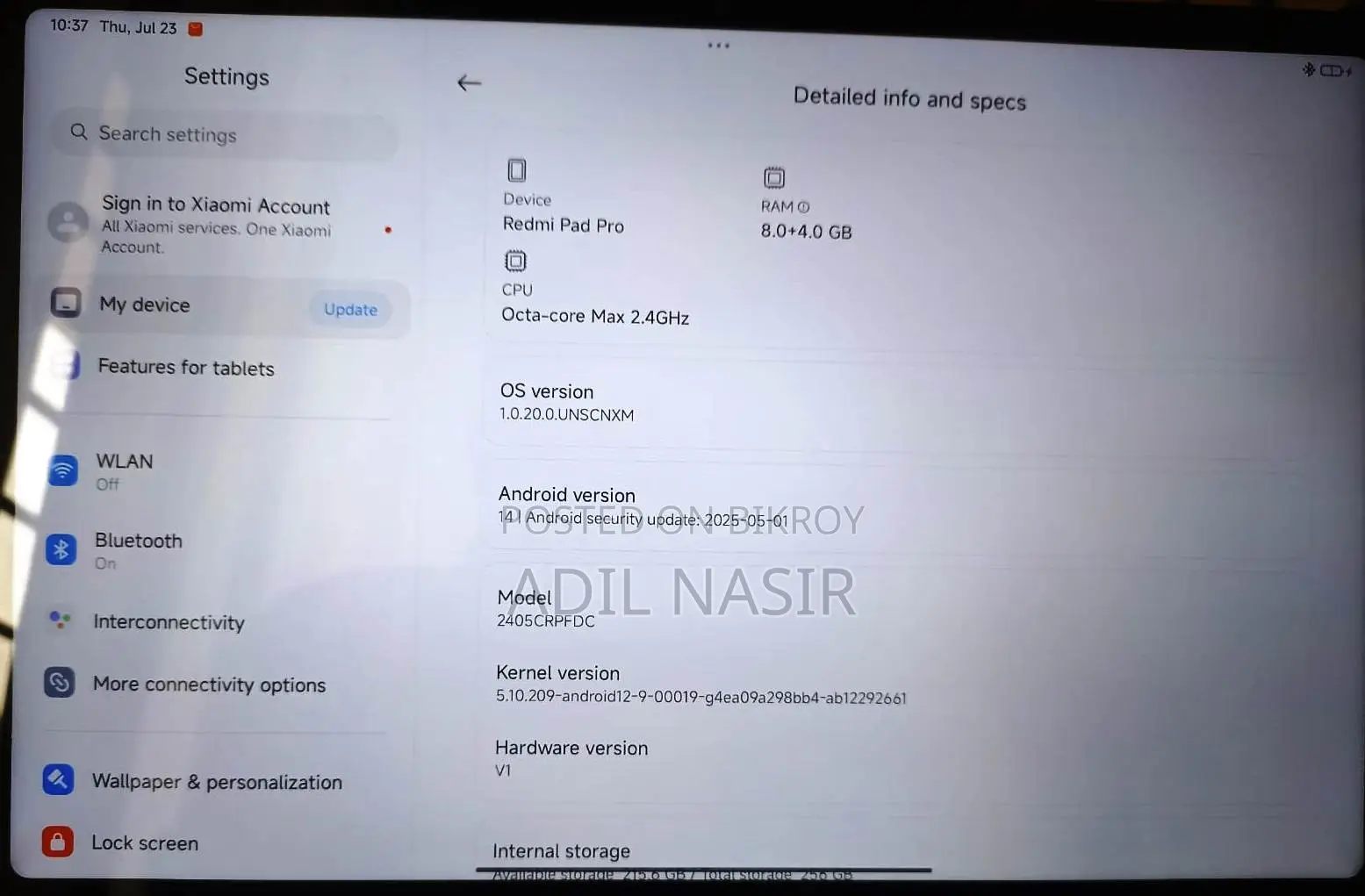 রিয়েলমি প্যাড ২৫৬ জিবি ব্ল্যাক