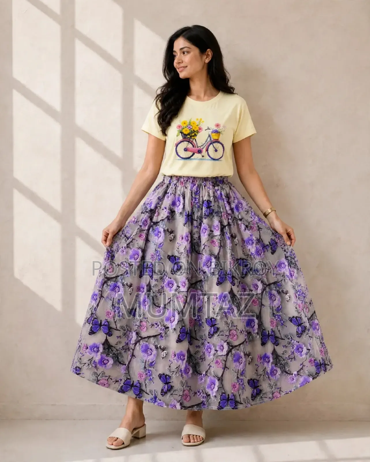 Linen Skirt and T-Shirt Set