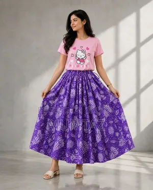 Linen Skirt and T-Shirt Set