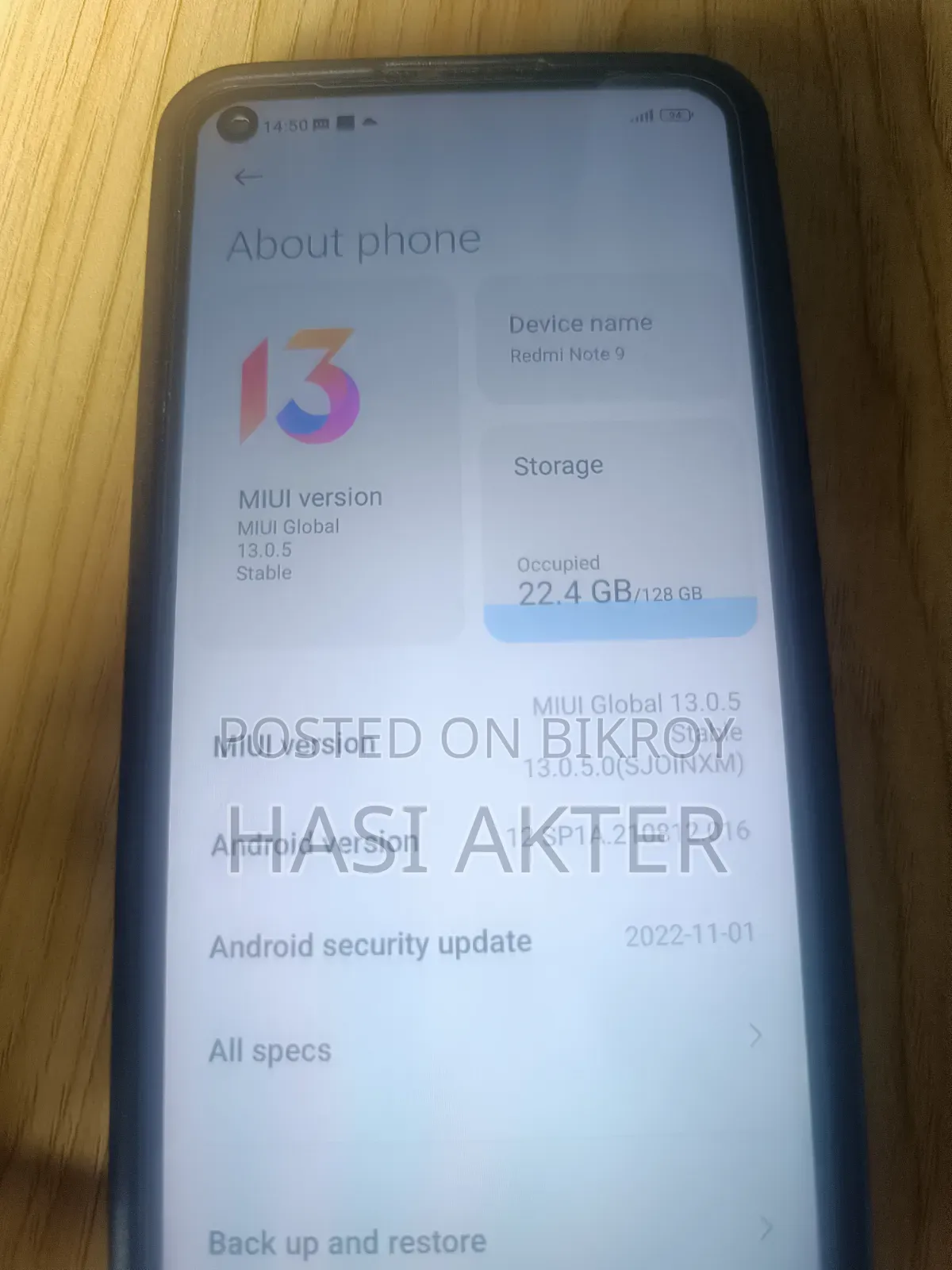 Xiaomi Redmi Note 9 128 GB Purple