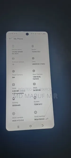 Tecno Spark Go 64 GB Gold