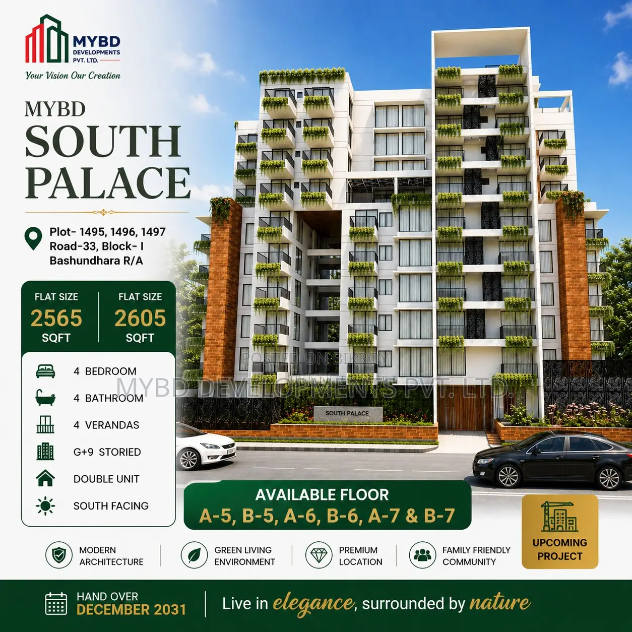 4 Bedroom Apartment in Mybd South Palace, Bashundhara for Sale
