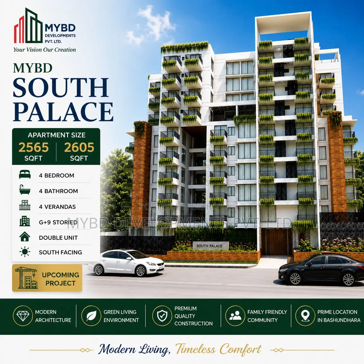 4 Bedroom Apartment in Mybd South Palace, Bashundhara for Sale