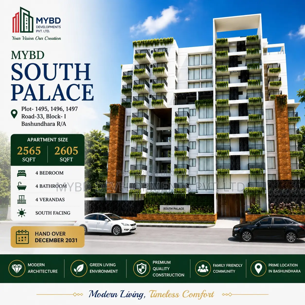 4 Bedroom Apartment in Mybd South Palace, Bashundhara for Sale