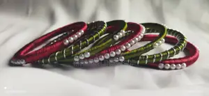 ৭ পিস রেশমি সুতার মুক্তা চুড়ি (7 PCS Silk Thread Pearl Bangles)