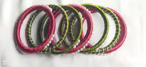৭ পিস রেশমি সুতার মুক্তা চুড়ি (7 PCS Silk Thread Pearl Bangles)