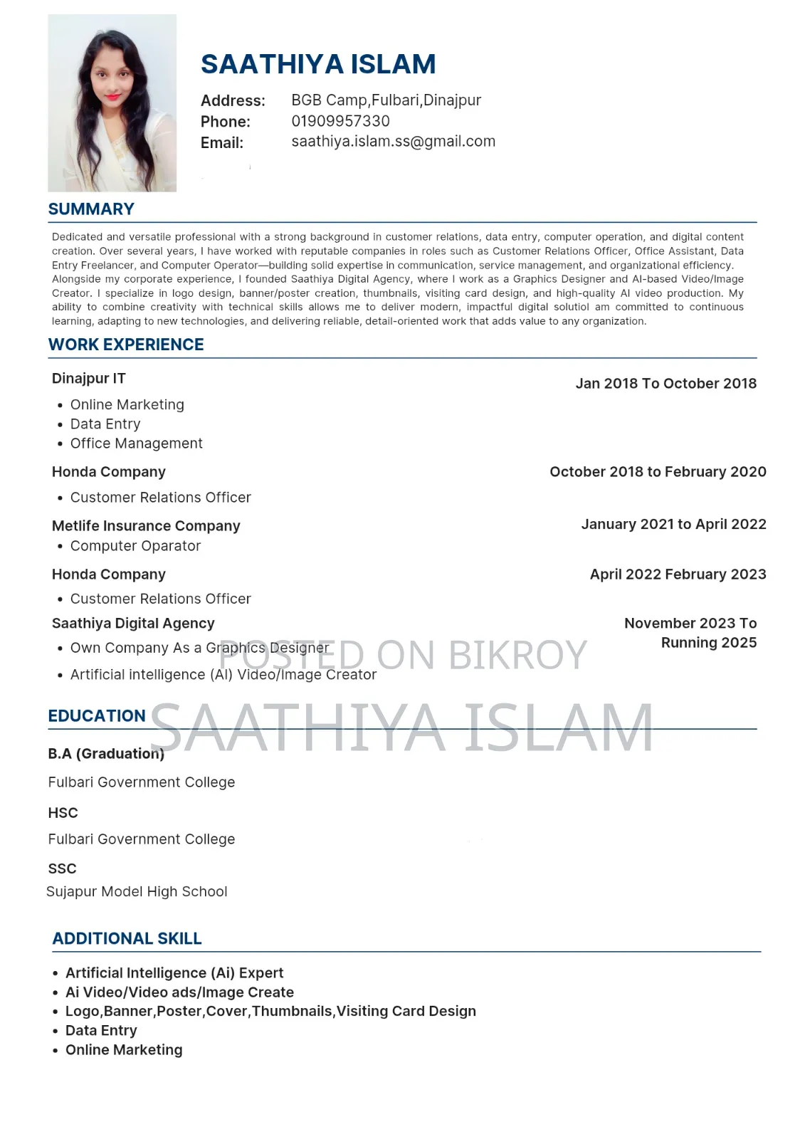 My Cv for Your Vacancy