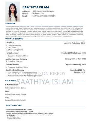 My Cv for Your Vacancy
