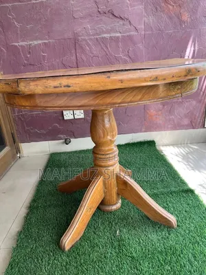 সেগুন কাঠের গোল ডাইনিং / কফি টেবিল + চেয়ার