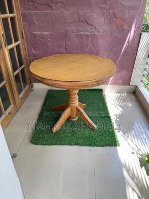 সেগুন কাঠের গোল ডাইনিং / কফি টেবিল + চেয়ার