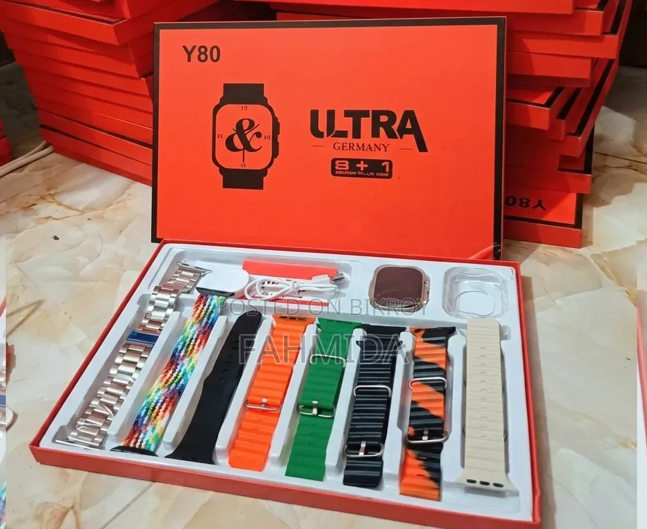Y80 Ultra Smart Watch 8+1 Strap Gift Pack