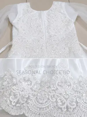 Beautiful White Embroidered Party Dress for Girls/Women