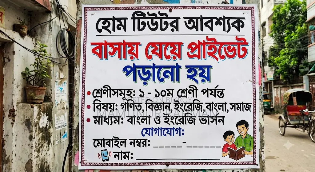 বাসায় যেয়ে প্রাইভেট পড়ানো হয়