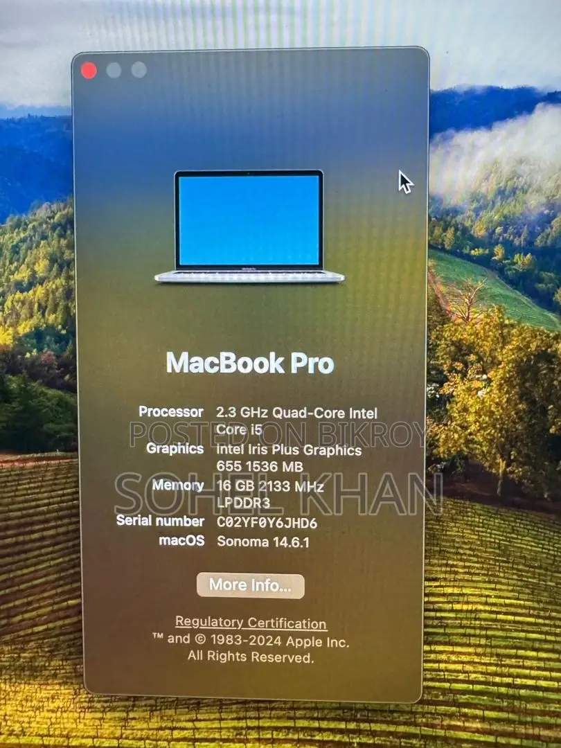 Laptop Apple MacBook Pro 2018 16GB Intel Core i5 SSD 256GB