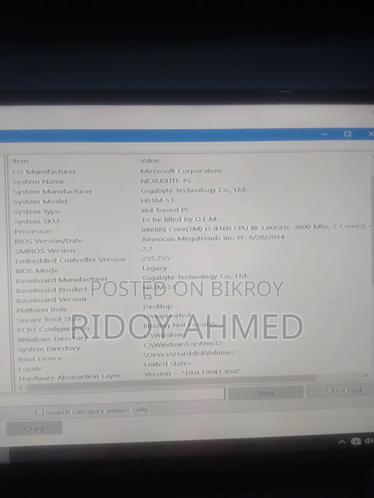 Desktop Computer Gigabyte 6GB Intel Core I3 HDD 500GB