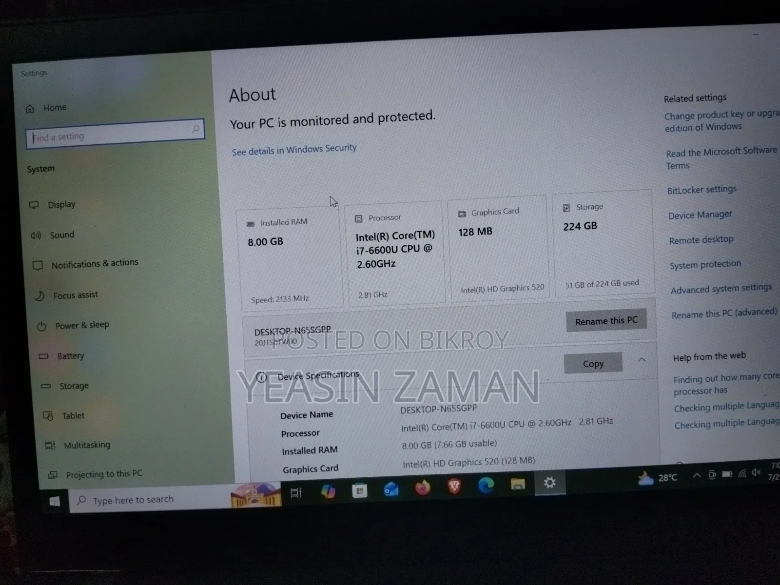 New Laptop Lenovo ThinkPad T470 8GB Intel Core I7 SSD 256GB