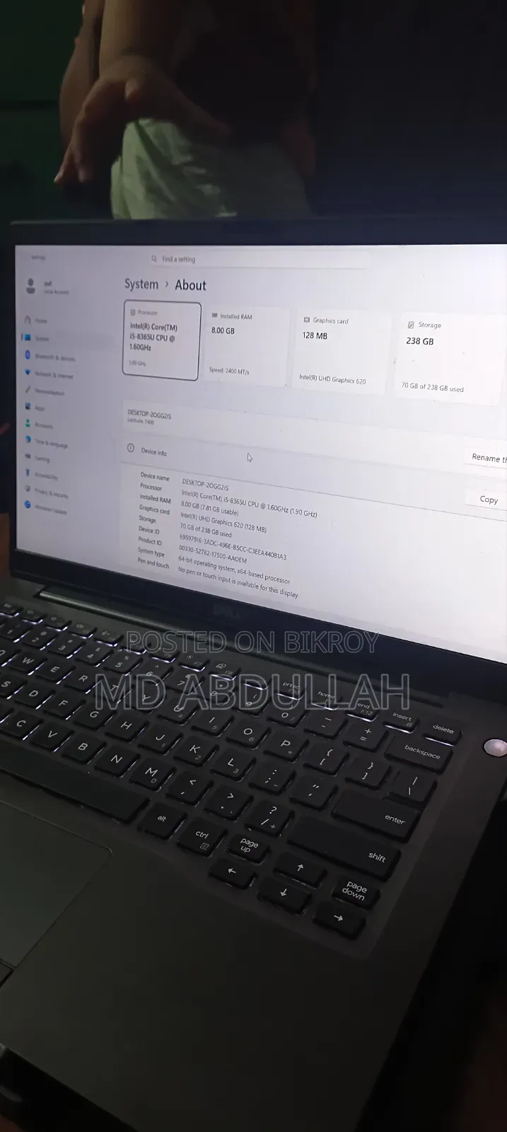 Laptop Dell Latitude 7490 8GB Intel Core I5 SSD 250GB
