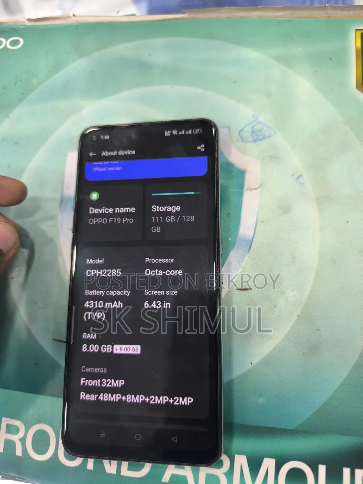 ওপ্পো এফ১৯ প্রো ১২৮ জিবি সিলভার