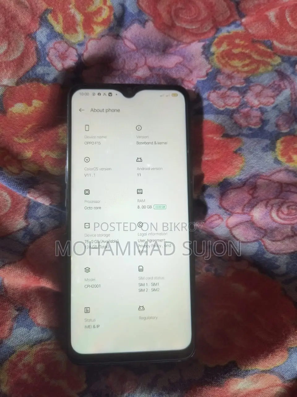 ওপ্পো এফ১৫ ১২৮ জিবি ব্ল্যাক