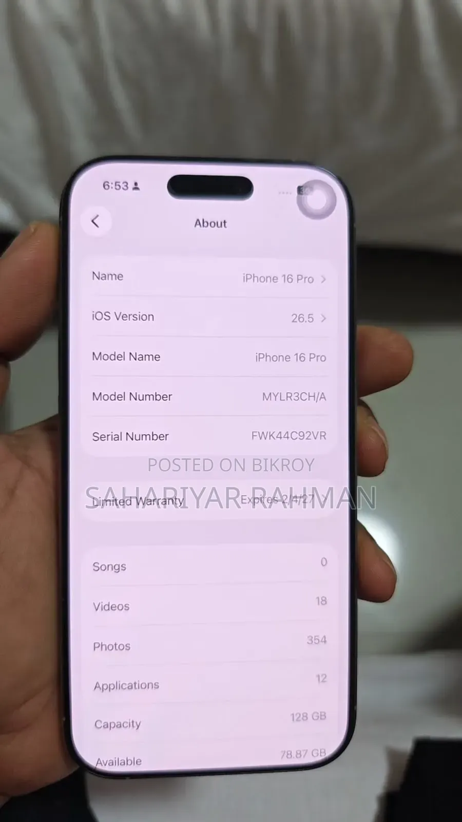 New Apple iPhone 16 Pro 128 GB Silver