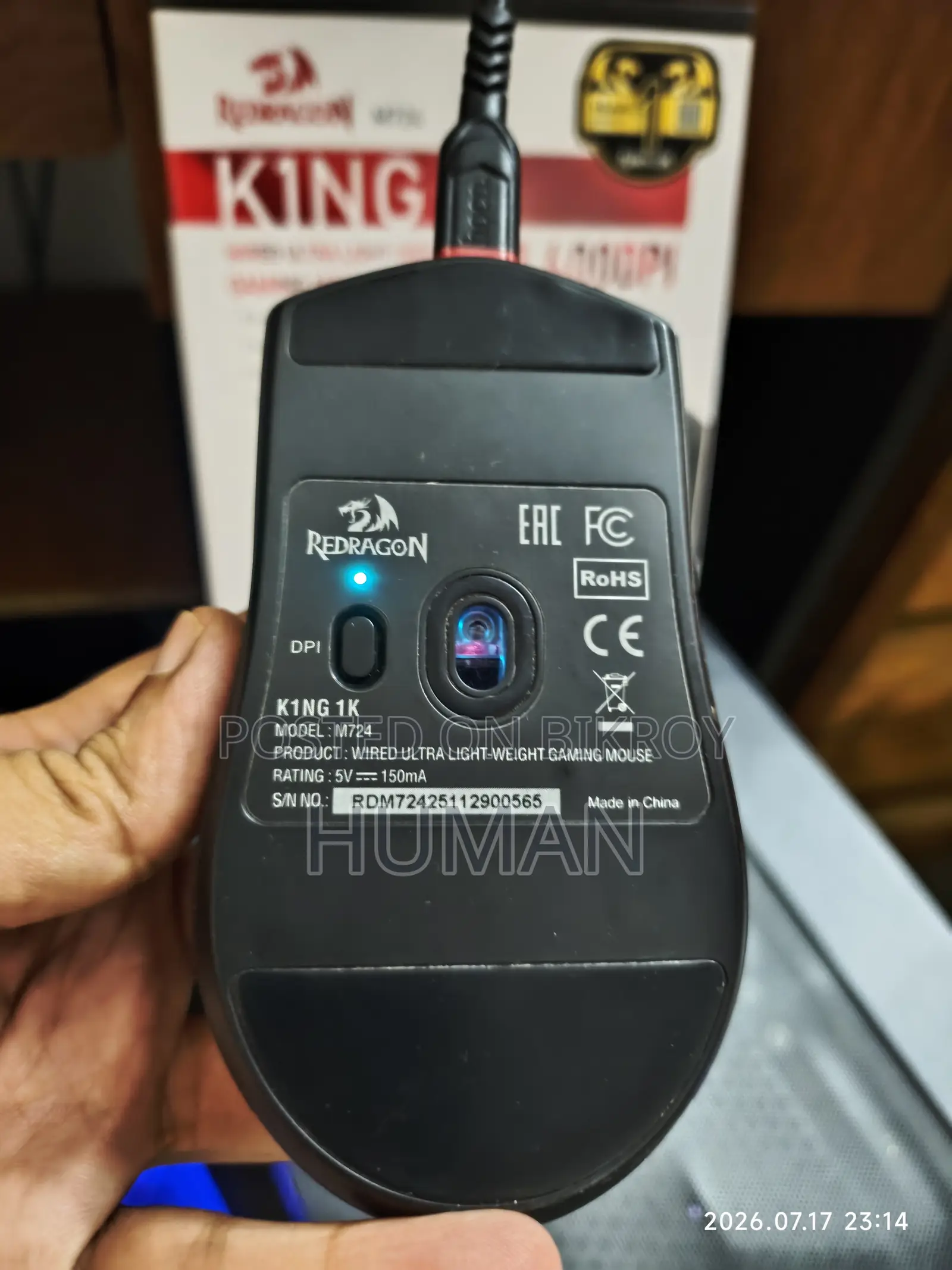 Redragon K1NG M724 Wired Gaming Mouse(7 মাসের ওয়ারেন্টি পাবেন )