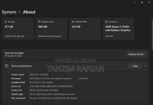 ল্যাপটপ HP ১৫ ১৬জিবি AMD Ryzen 5 SSD ৫১২জিবি