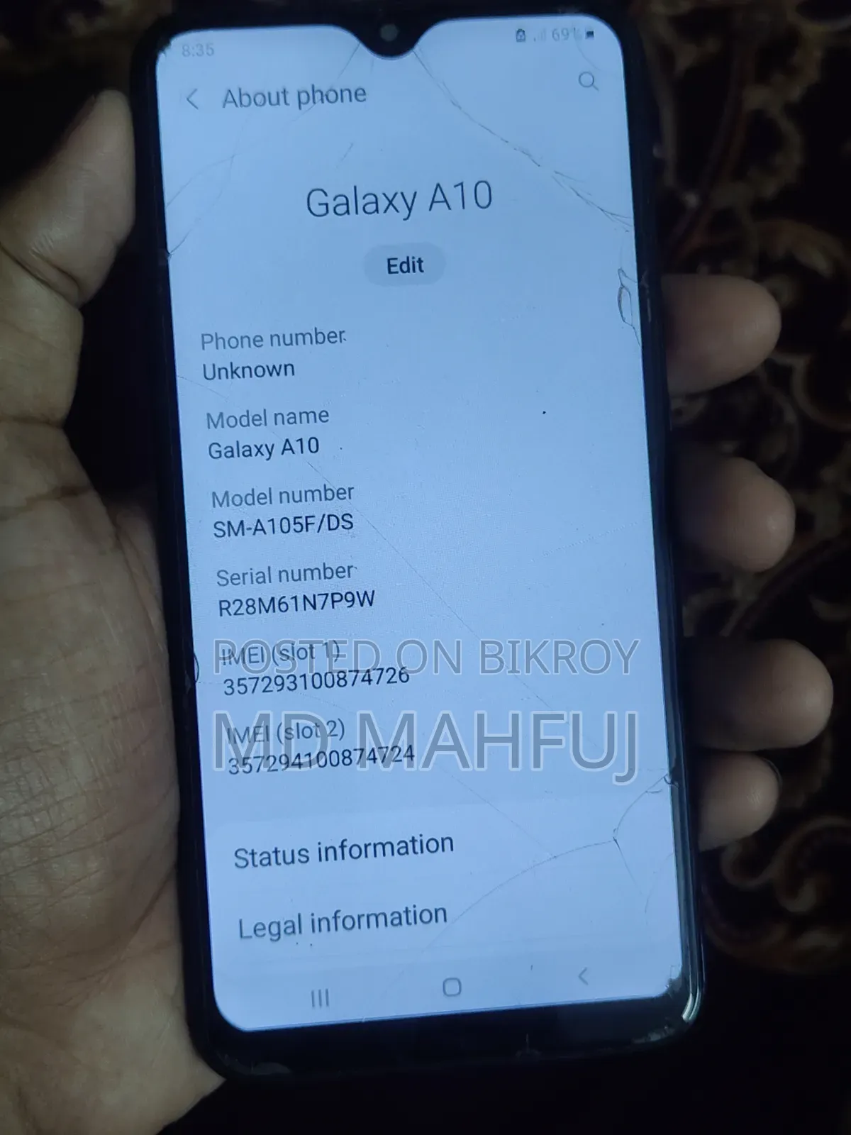 Samsung A10 32 GB Black