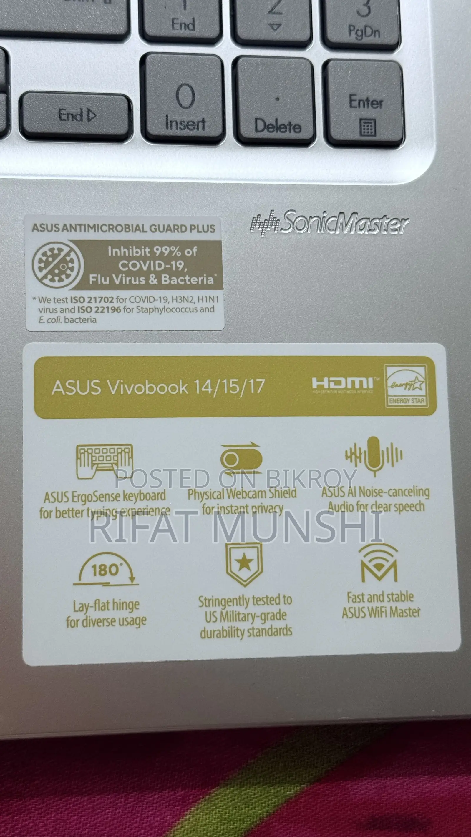 Laptop ASUS Vivobook 15 16GB Intel Core I7 SSD 512GB