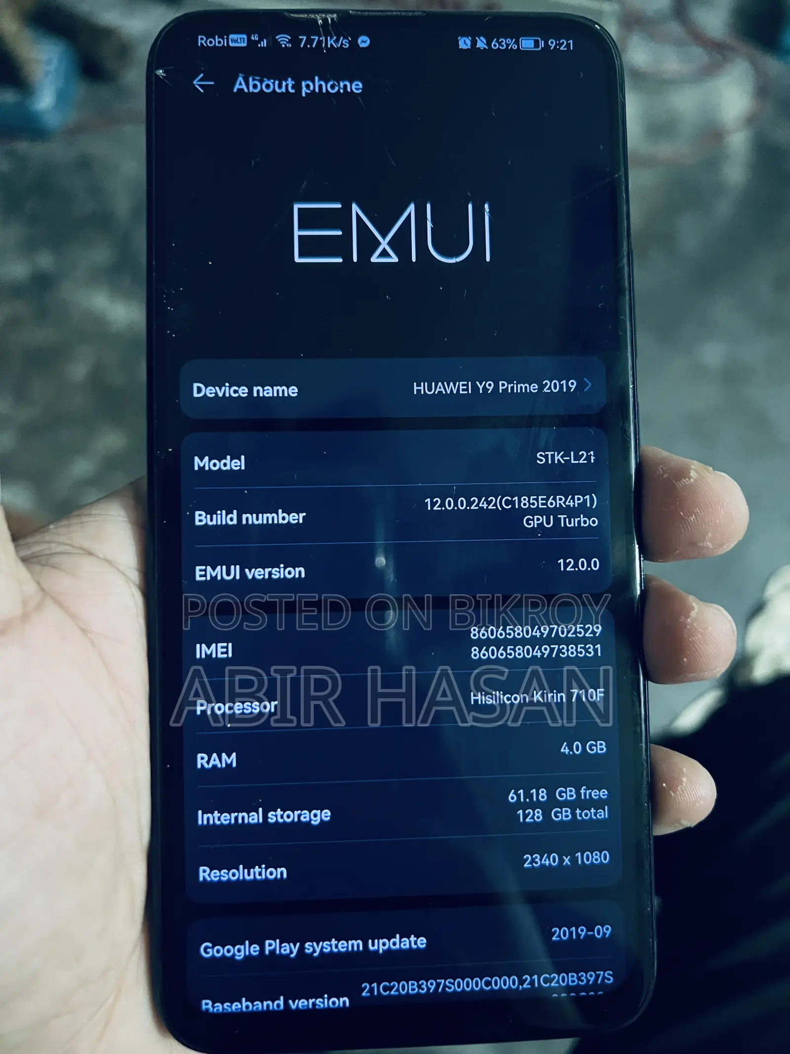 Huawei Y9 128 GB Blue