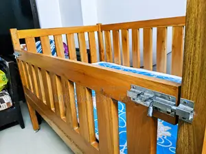 Custom-Made Mahogany Baby Cot With Mattress 4x2.5 Ft