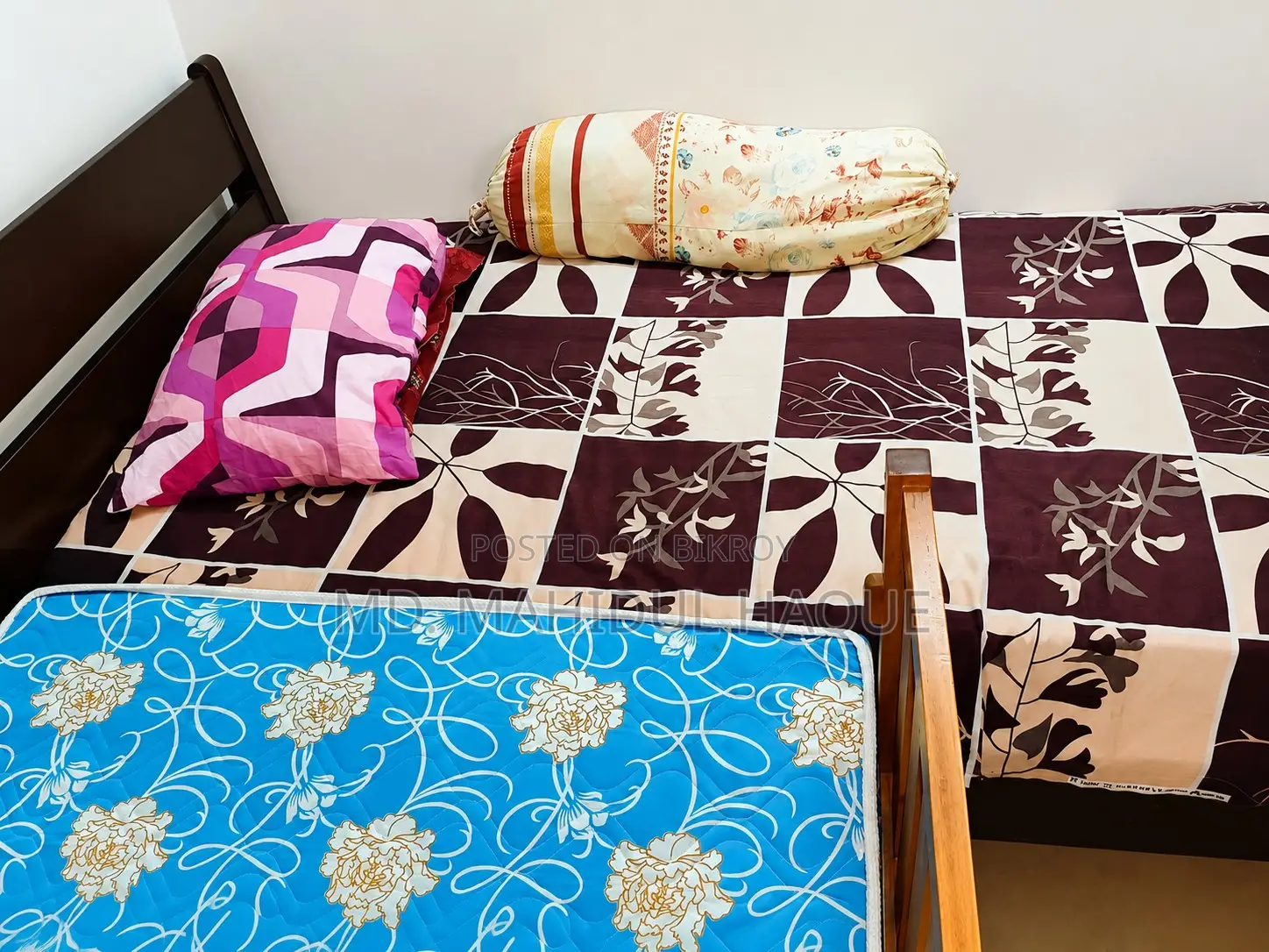 Custom-Made Mahogany Baby Cot With Mattress 4x2.5 Ft