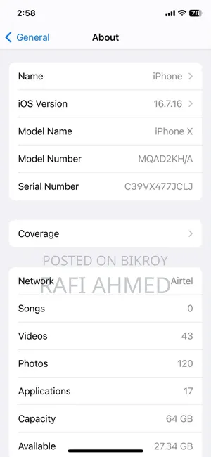 Apple iPhone X 64 GB White