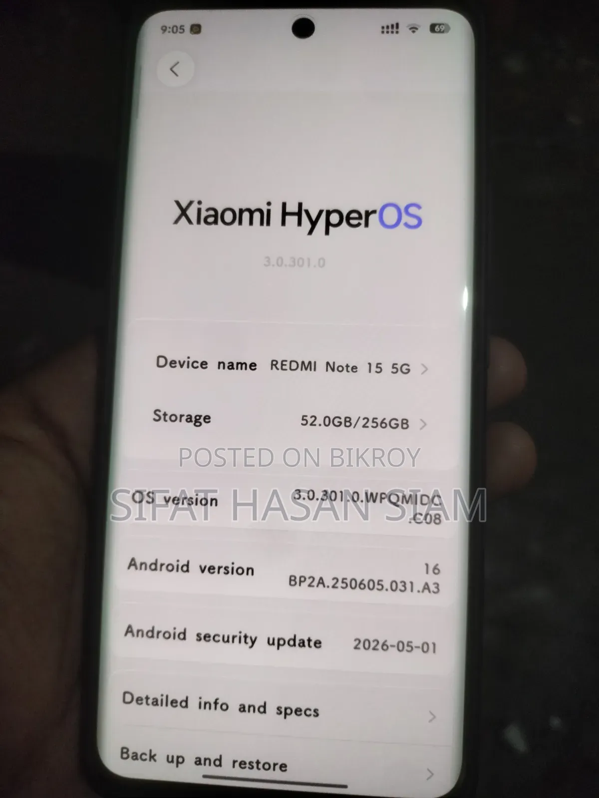 নতুন শাওমি রেডমি নোট ১৫ ২৫৬ জিবি ব্ল্যাক