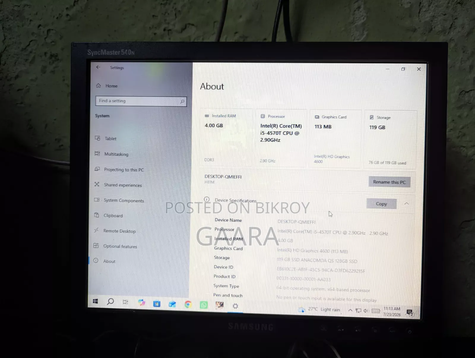 New Desktop Computer 4GB Intel Core i5 SSD 128GB