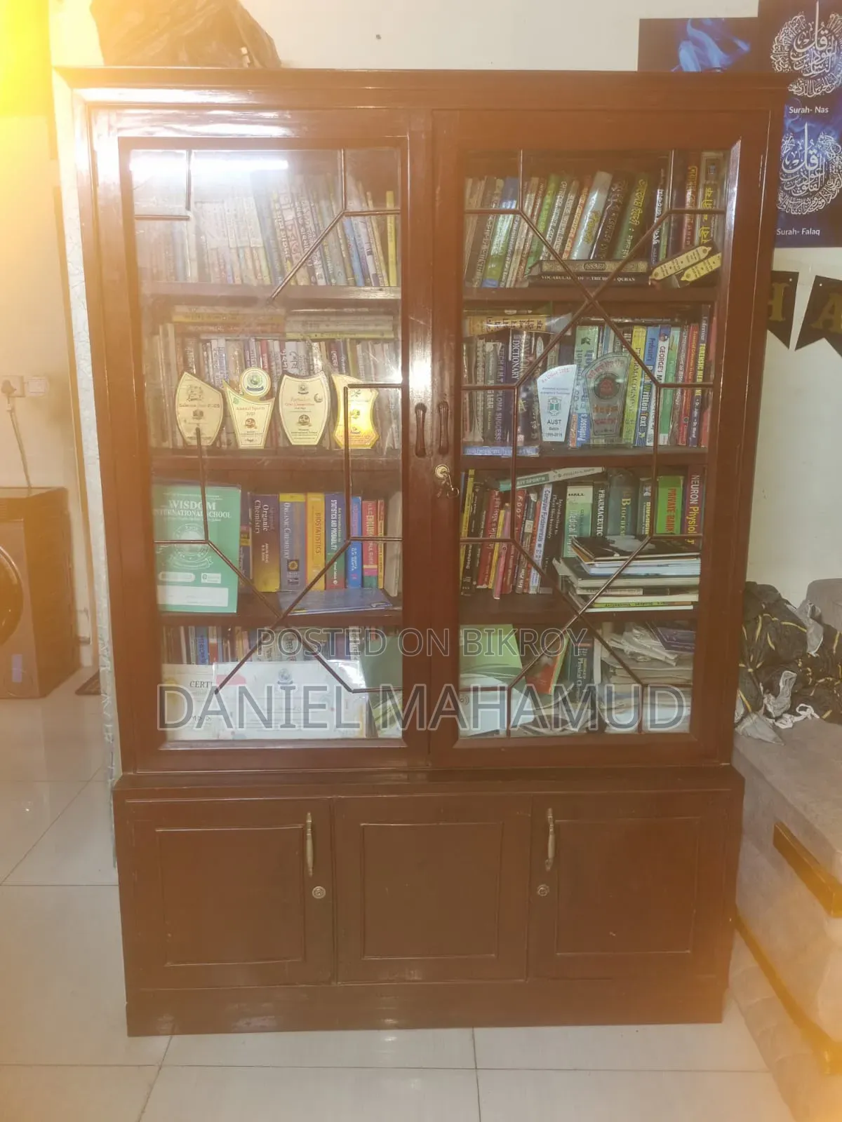 Wooden Showcase Fresh Condition Segun Wood