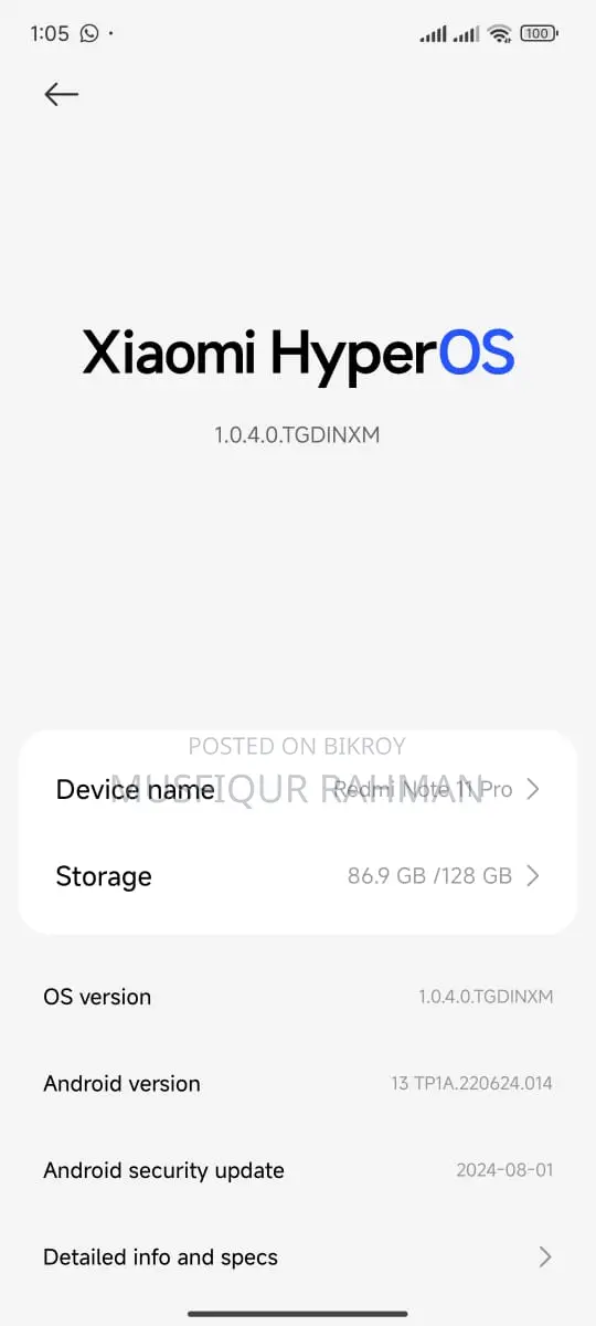 Xiaomi Redmi Note 11 Pro 5G 128 GB Blue
