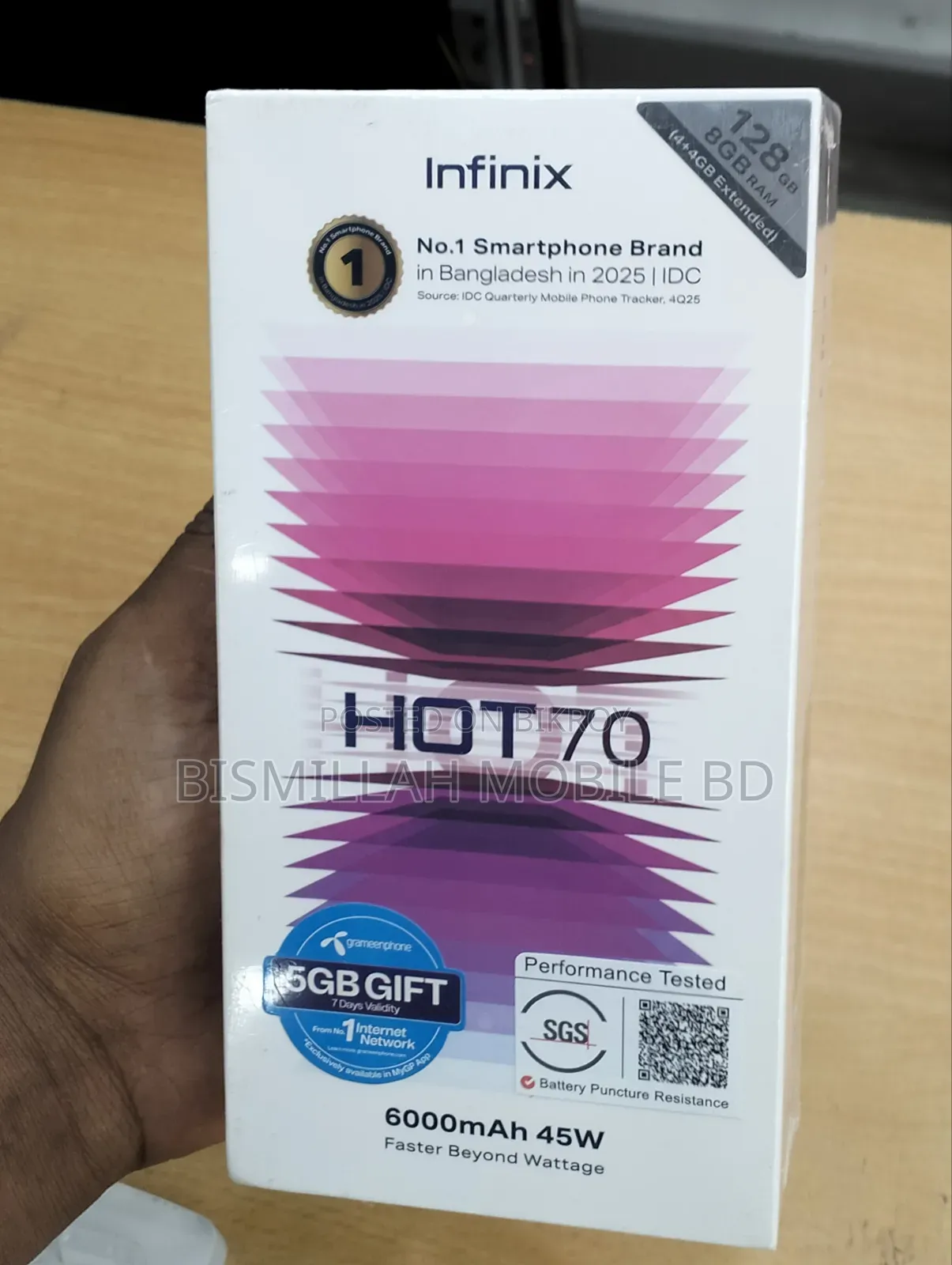 New Infinix Hot 70 128 GB