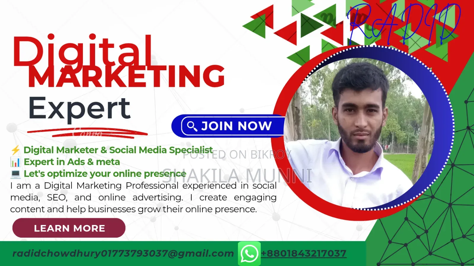 "হাই, আমি এক্সেল ডাটা এন্ট্রি এবং কপি-পেস্টে একজন বিশেষজ্ঞ।