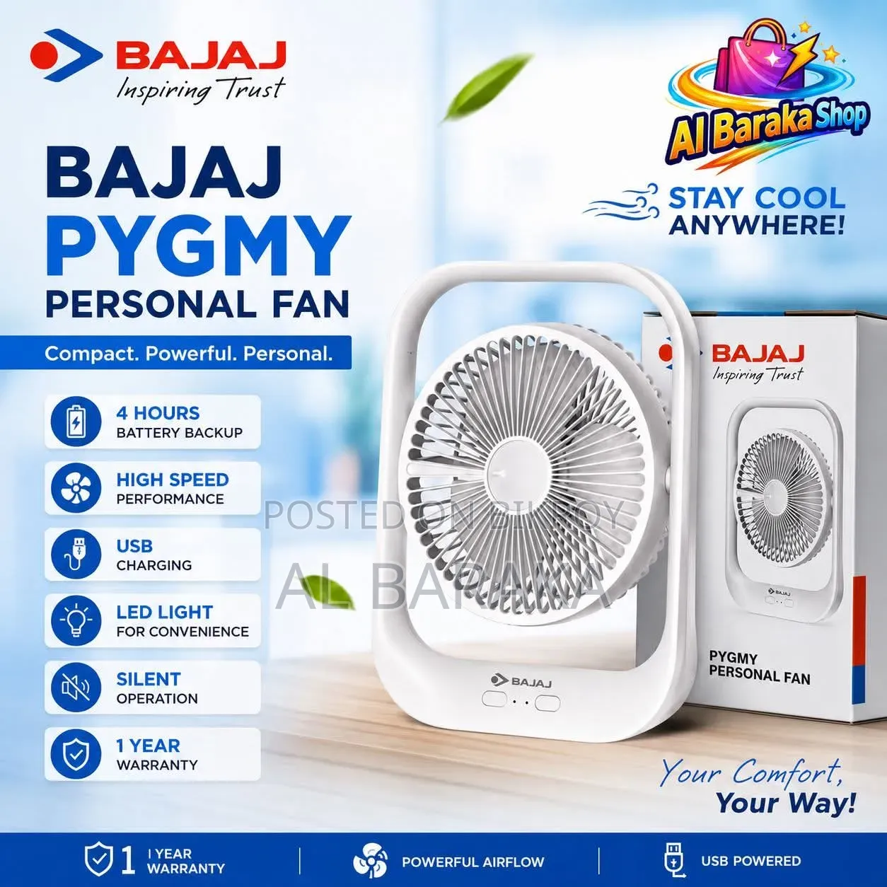 🌬️ BAJAJ Pygmy Personal Fan!