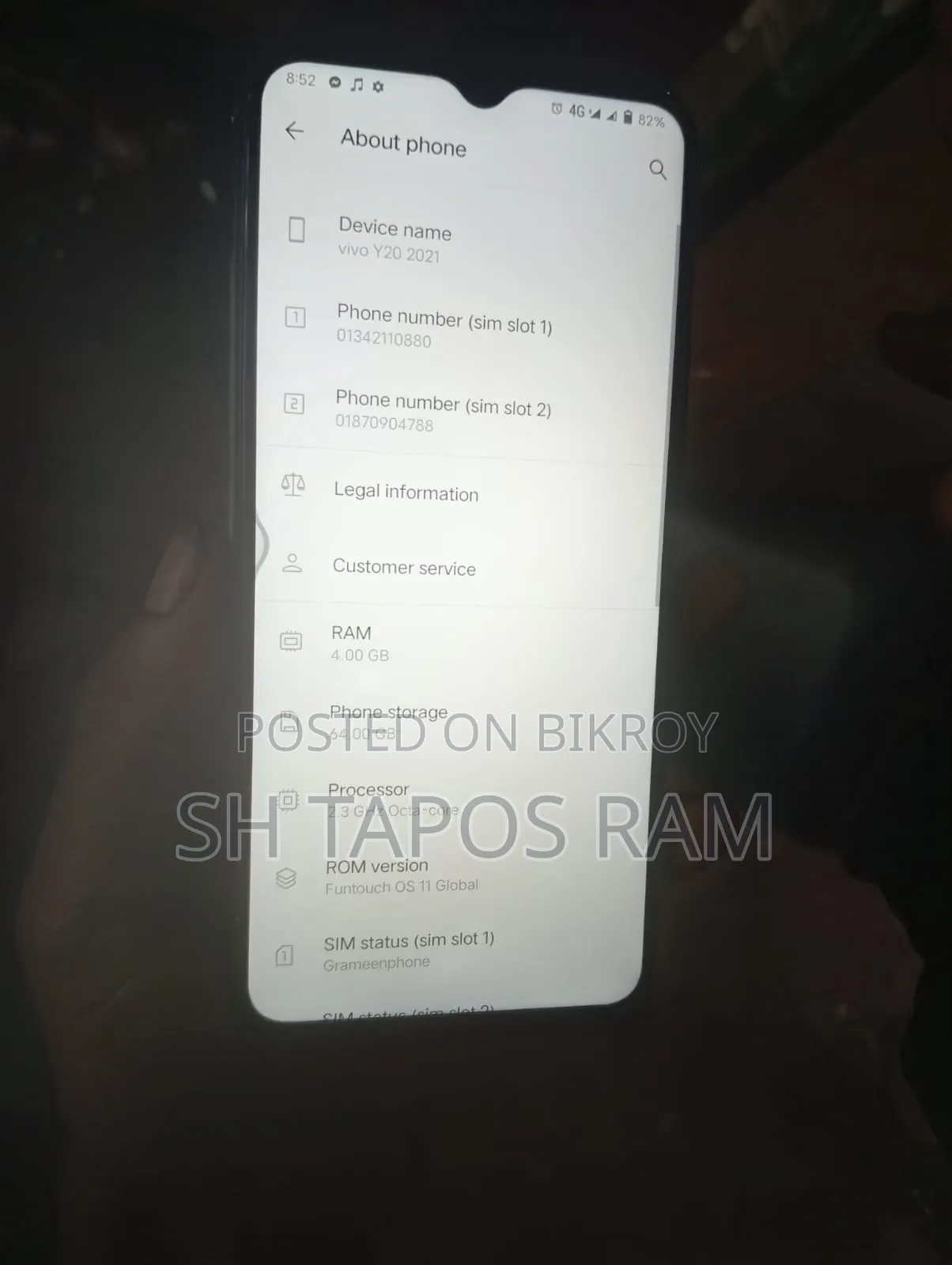 Vivo Y20 64 GB Blue