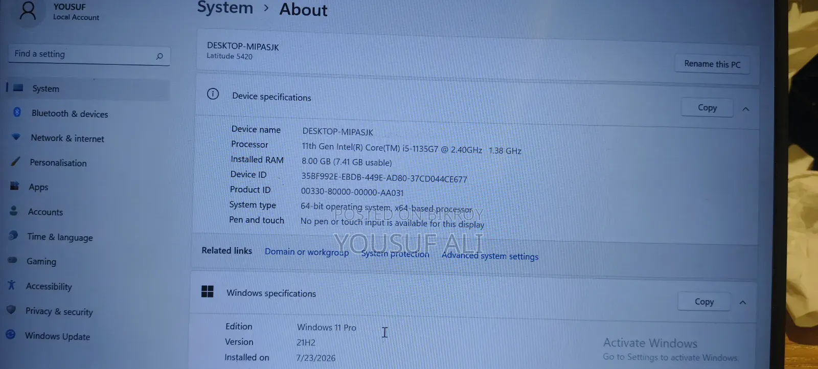 Laptop Dell Latitude 7490 8GB Intel Core i5 HDD+SSD 512GB
