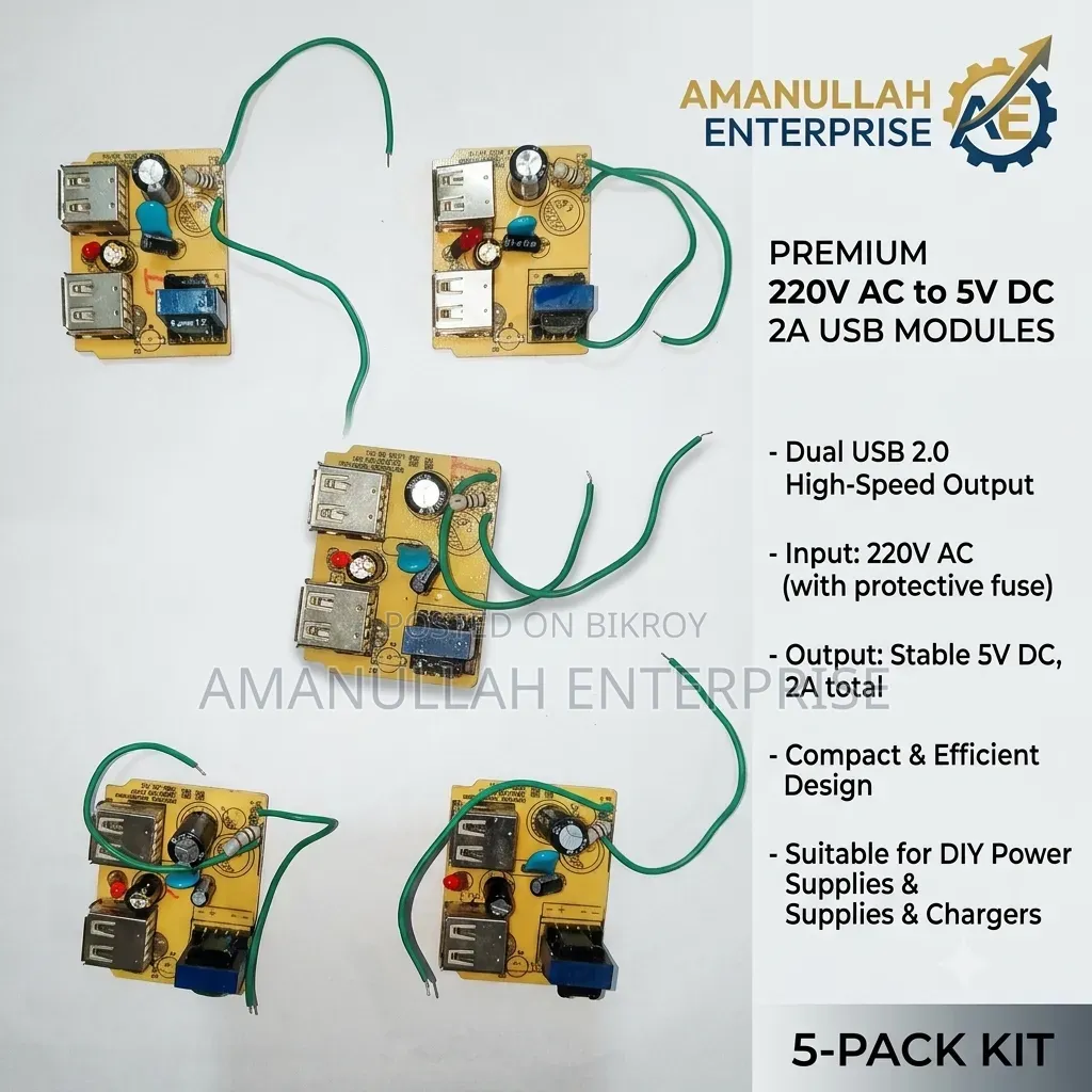 220V AC to 5V DC Dual USB Module | Amanullah Enterprise