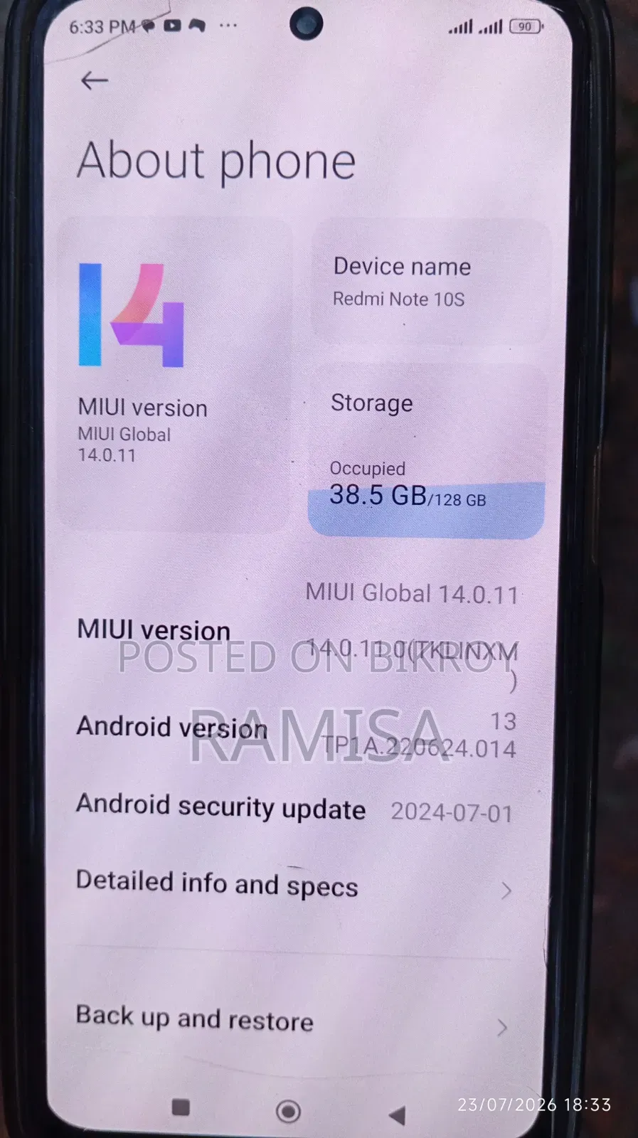 Xiaomi Redmi Note 10S 128 GB Blue