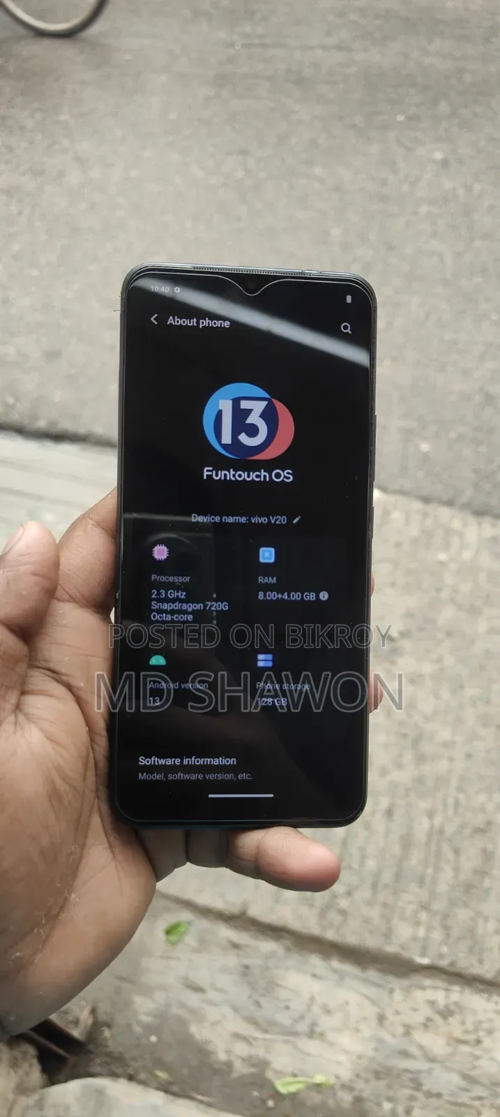 Vivo V20 128 GB Black