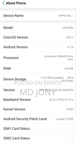 Oppo A3s 64 GB Pink