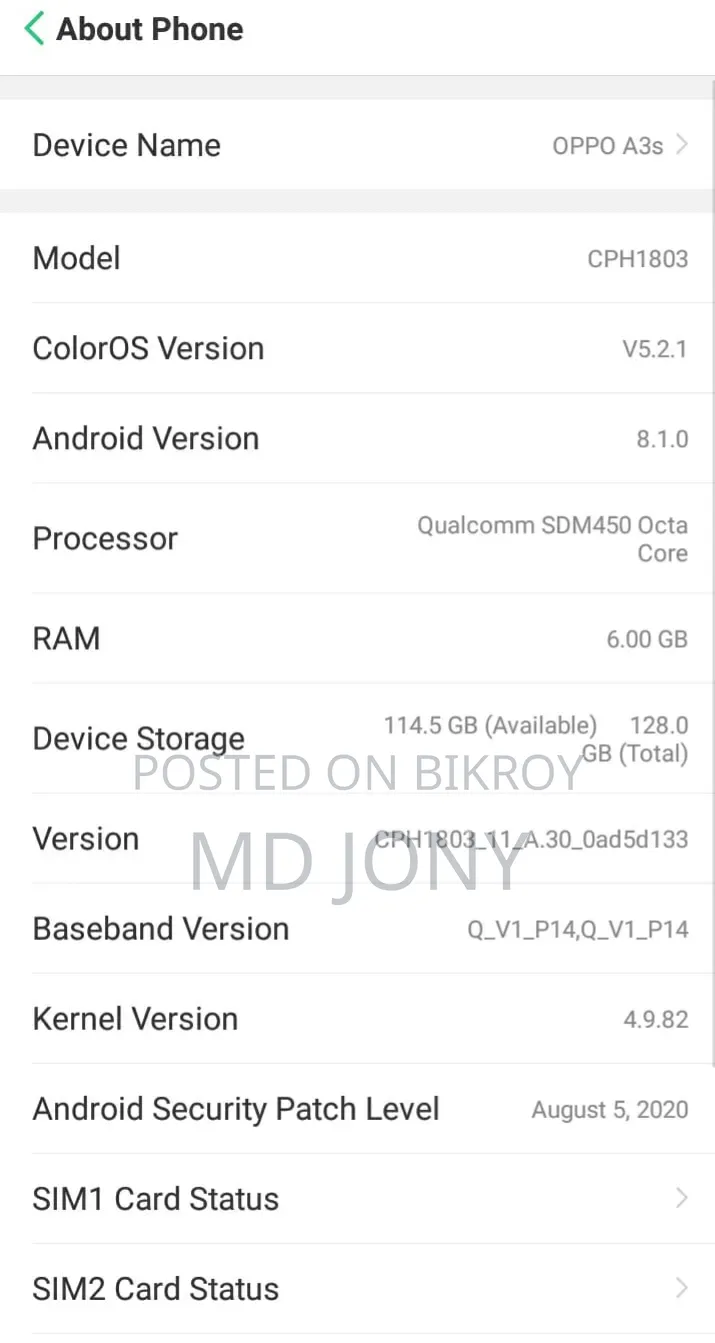 Oppo A3s 64 GB Pink